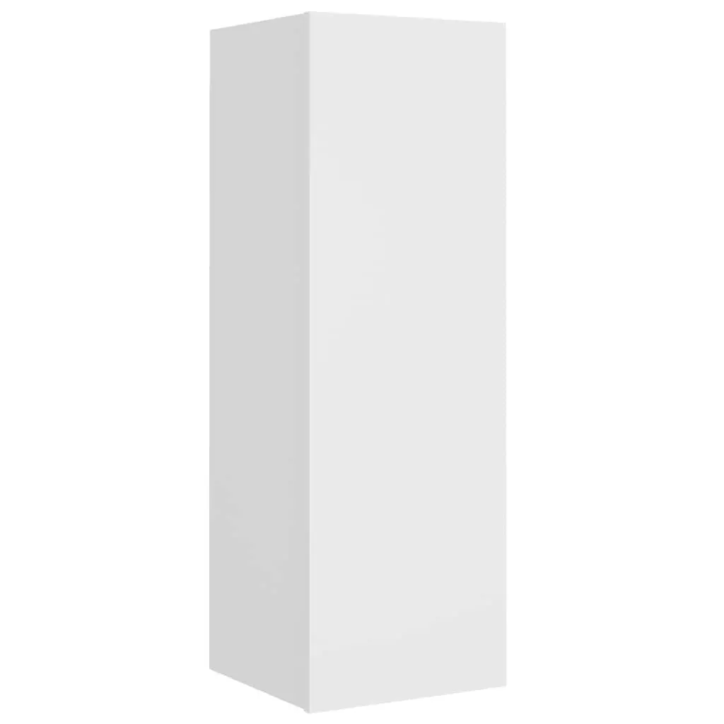 4 Piece Wall-Mounted Storage Unit White TV Cabinet Engineered Wood
