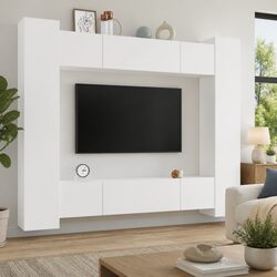 Practical 8 Piece TV Cabinet Set for Everyday Use