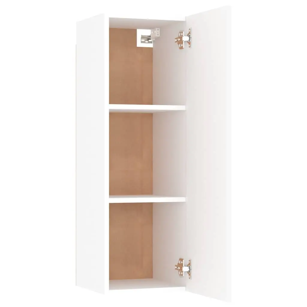 TV Cabinet Set 8 Piece Wall-Mounted Storage Unit White Engineered Wood Furniture