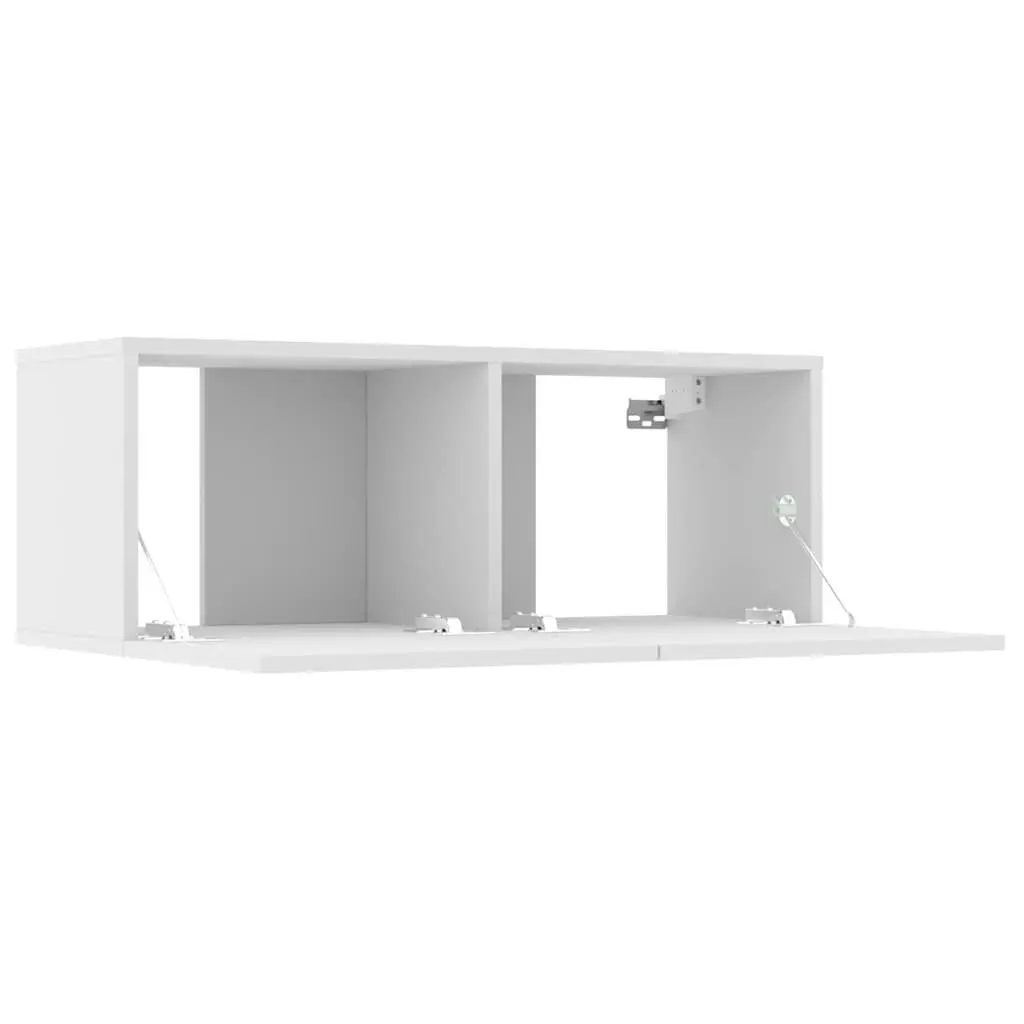 White TV Cabinet Set 6 Piece Wall-Mounted Engineered Wood Storage Unit