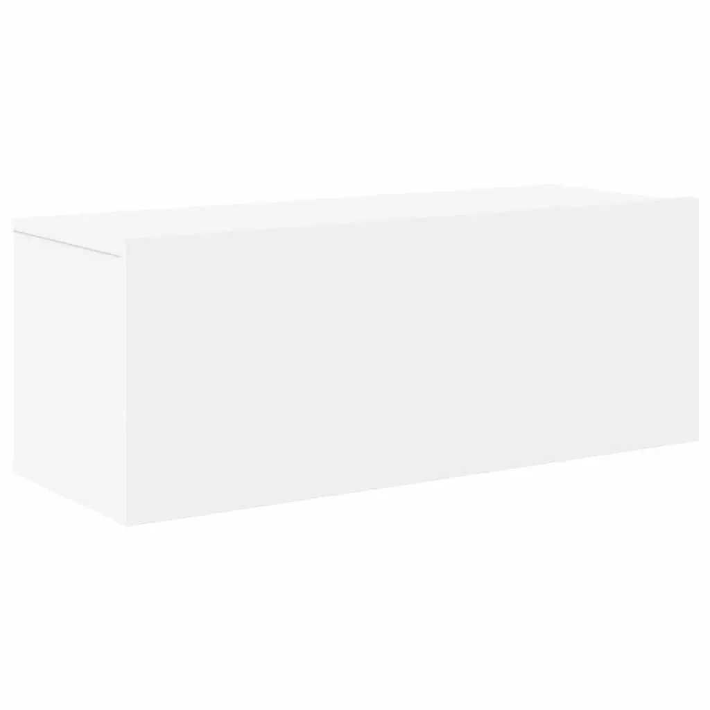 7 Piece Wall-Mounted Storage Unit White Engineered Wood TV Cabinet Set