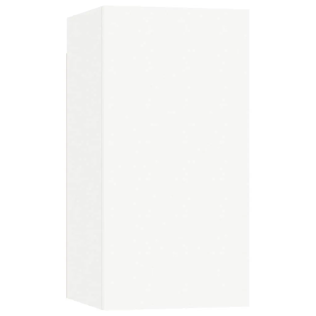 6 Piece White Engineered Wood TV Cabinet Set Wall-Mounted Storage Unit Living Room