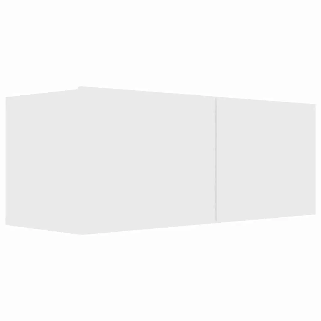 White Engineered Wood TV Cabinet Set 6 Piece Wall Mounted Storage Unit Living