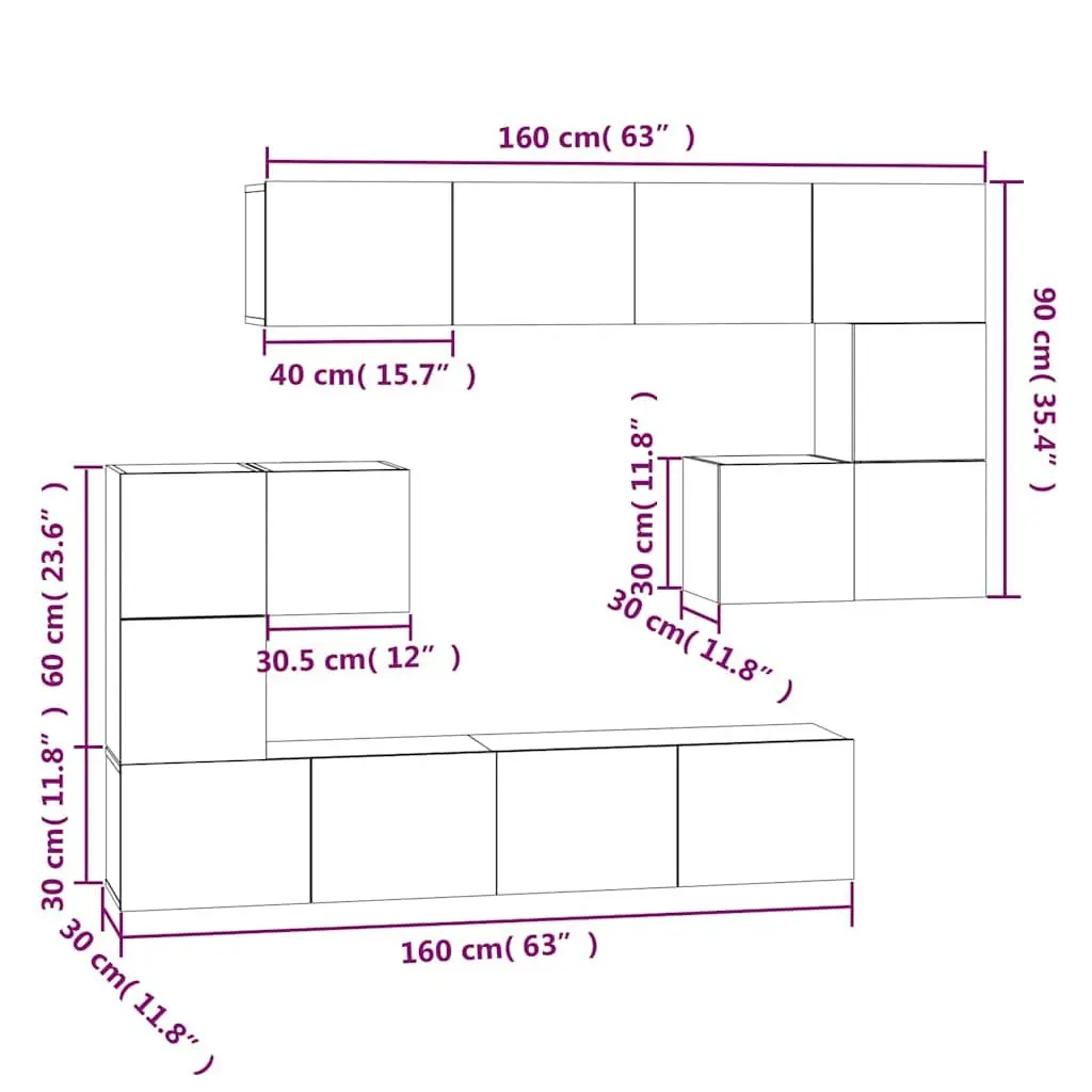 Wall-Mounted TV Cabinet in White for Storage
