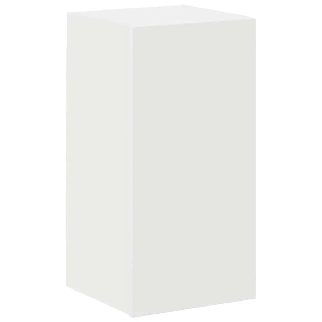 4 Piece White TV Cabinet Set Wall-Mounted Storage Unit Engineered Wood Furniture