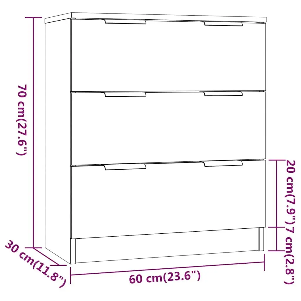 White 3-Piece Sideboard Buffet Cabinet Set