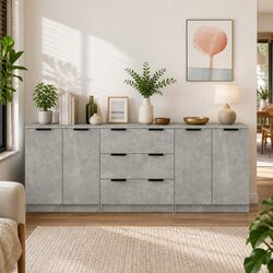 Reliable 3 Piece Grey Sideboards for Storage Needs