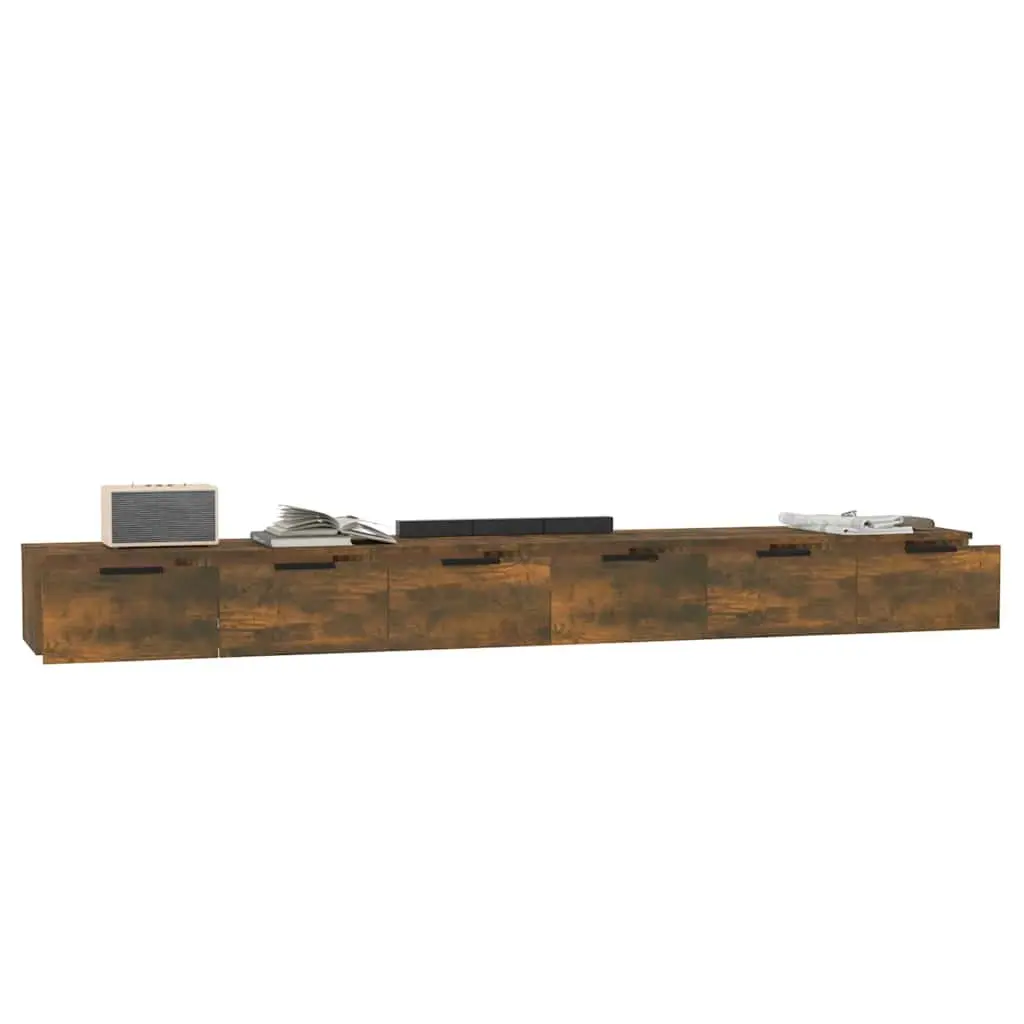 Wall Cabinets Storage 102 x 30 x 20 cm Smoked Oak 2 pcs