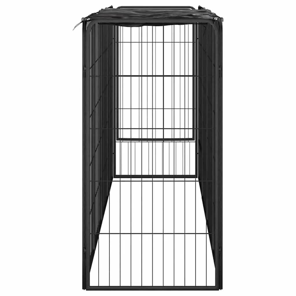 10 Panel Dog Playpen Outdoor Exercise Pen 50 x 100 cm Black Steel Heavy Duty