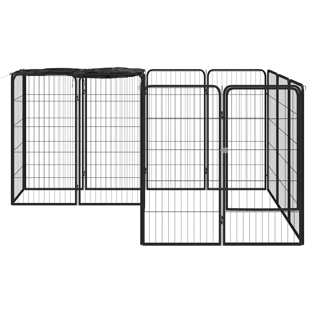 14 Panel Dog Playpen Outdoor Exercise Pen Black