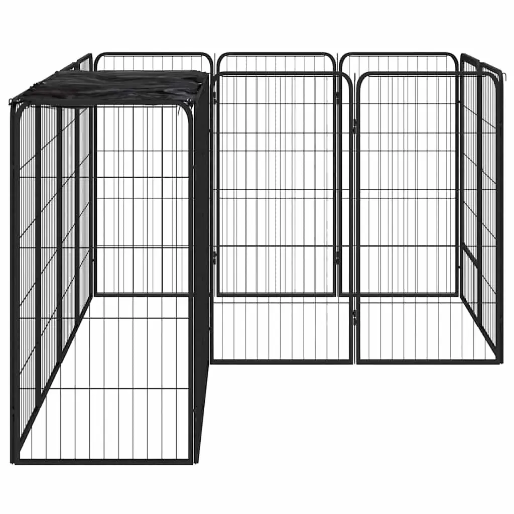 14 Panel Dog Playpen Outdoor Exercise Pen Black