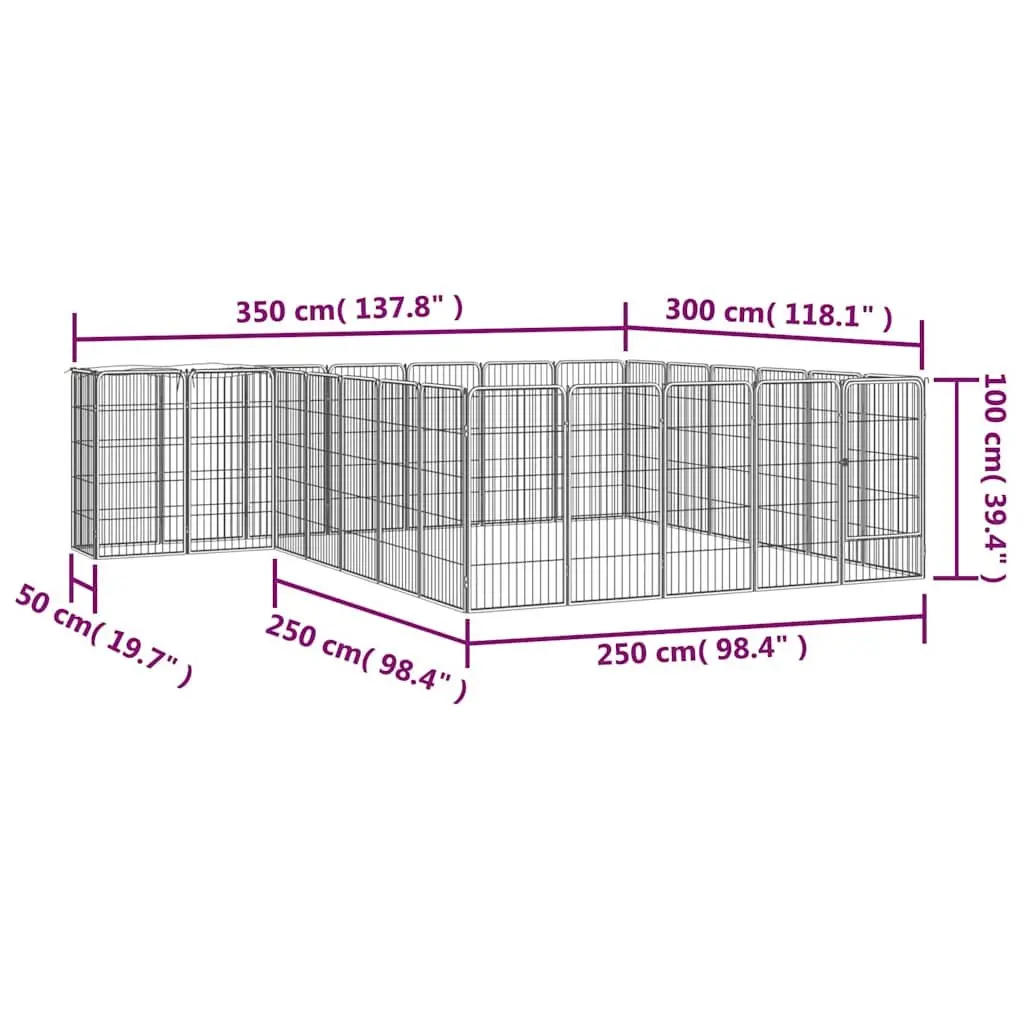 Dog Playpen Exercise Pen 26 Panel Indoor Outdoor Black Steel