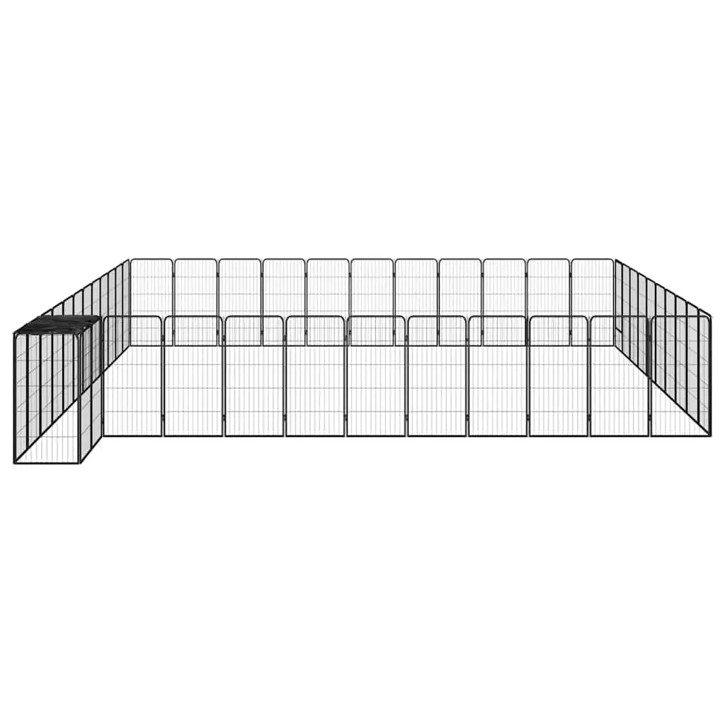 Dog Playpen Exercise Pen 46 Panel Black Outdoor Indoor Heavy Duty Steel
