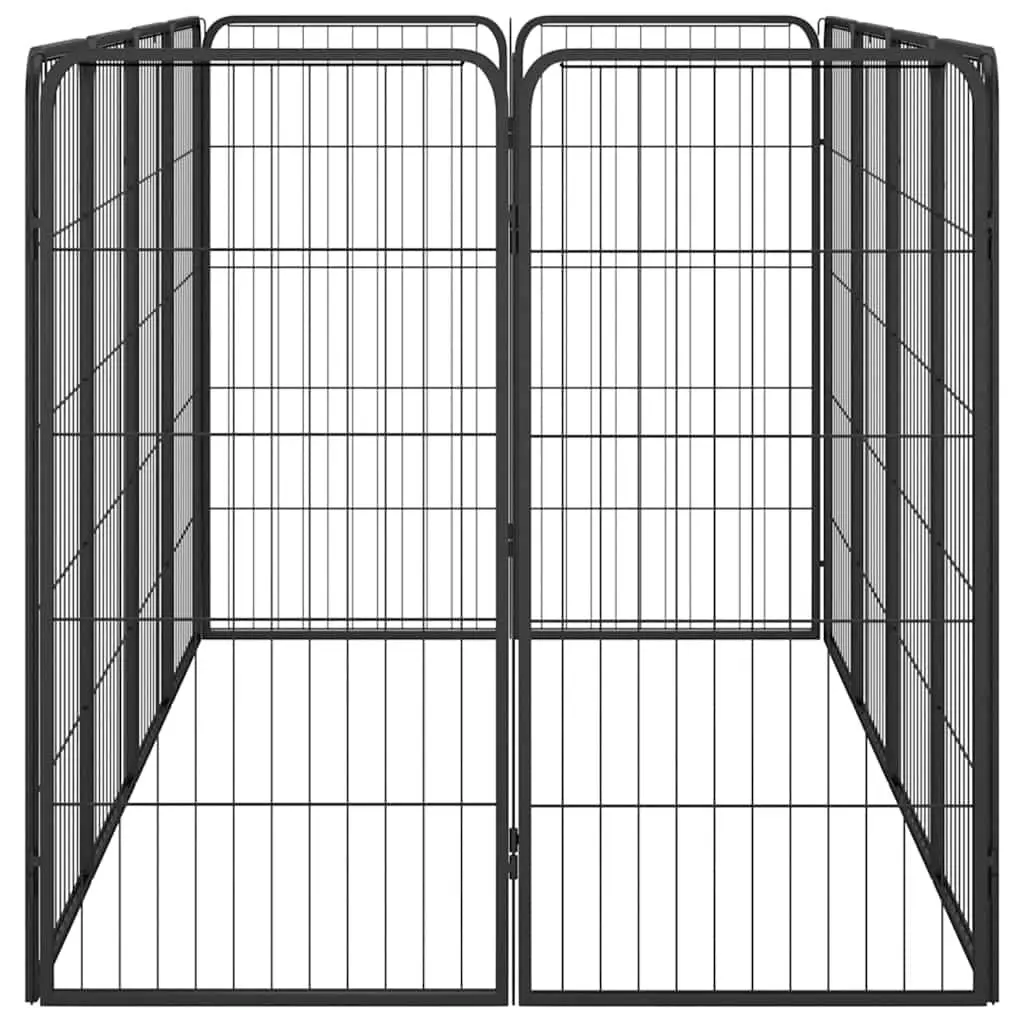 Dog Playpen Outdoor Exercise Pen 12 Panel Black Steel