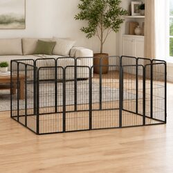 Dog Playpen 16-Panel Puppy Exercise Pen Outdoor Indoor Heavy-Duty Steel
