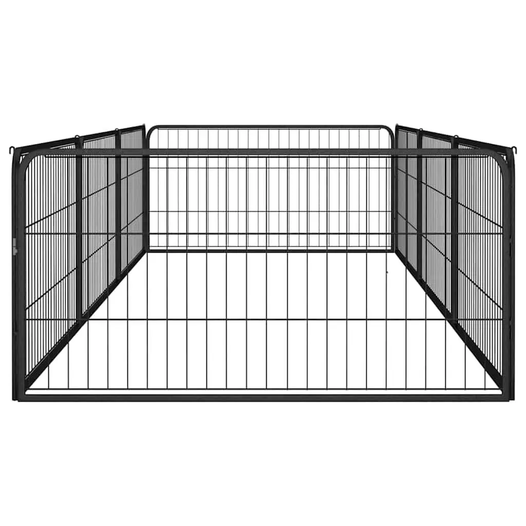 8 Panel Dog Playpen Outdoor Exercise Pen Black Steel