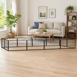 Reliable 12-Panel Dog Playpen in Weather-Resistant Steel