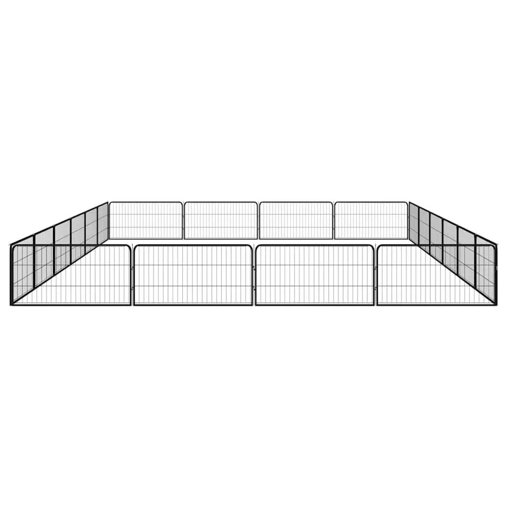 Dog Playpen Outdoor Exercise Pen 20 Panel Black Steel Enclosure