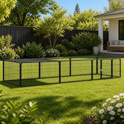Warm and Reassuring 8-Panel Dog Playpen Black 100x50 cm