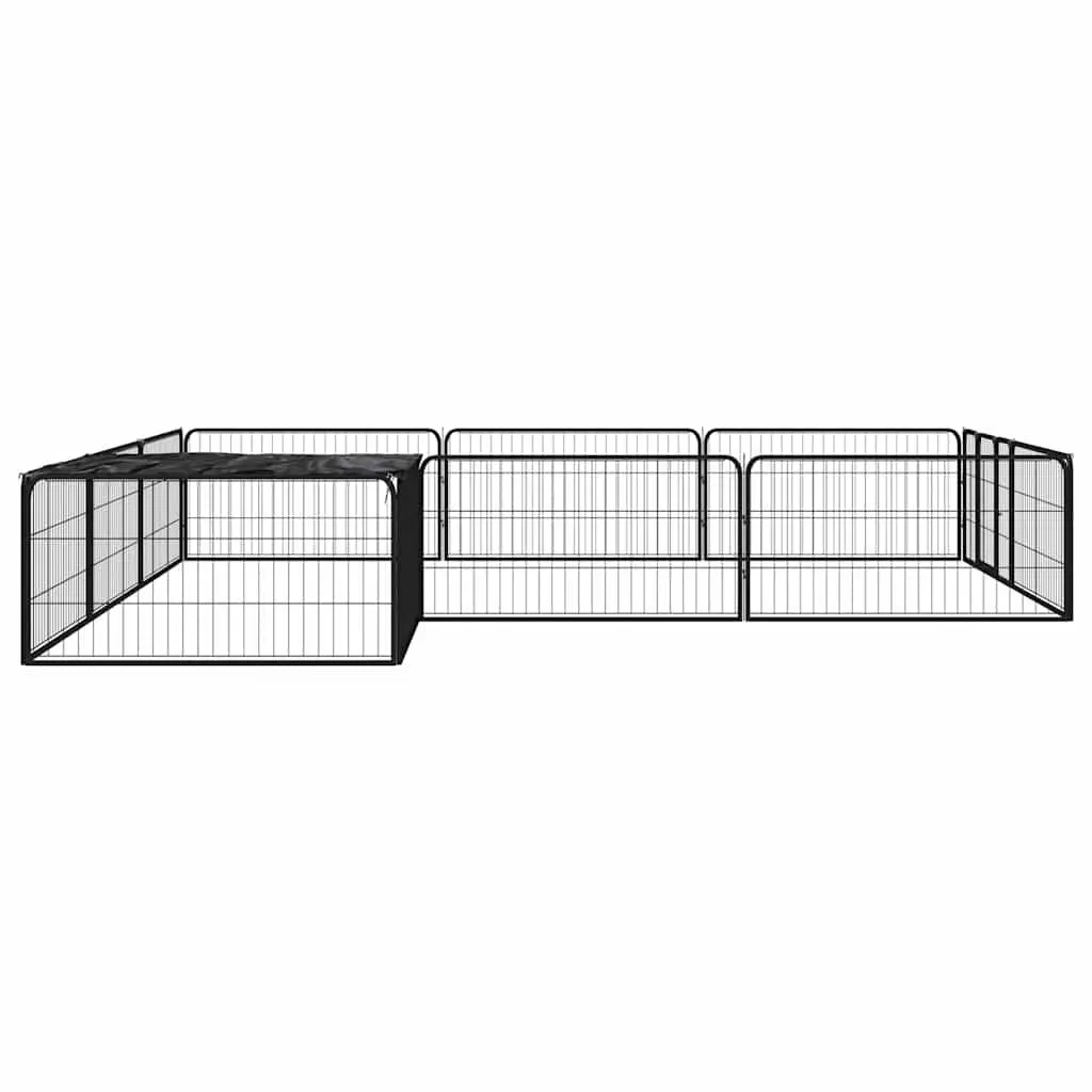 Dog Playpen Exercise Pen 12 Panel Outdoor Indoor Black Steel