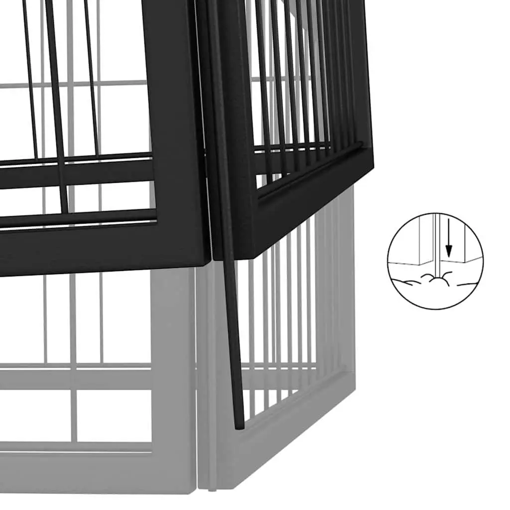 Dog Playpen Exercise Pen 12 Panel Outdoor Indoor Black Steel