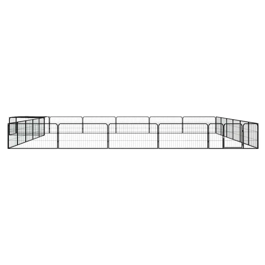 24 Panel Dog Playpen Puppy Exercise Pen Outdoor Indoor Black Steel