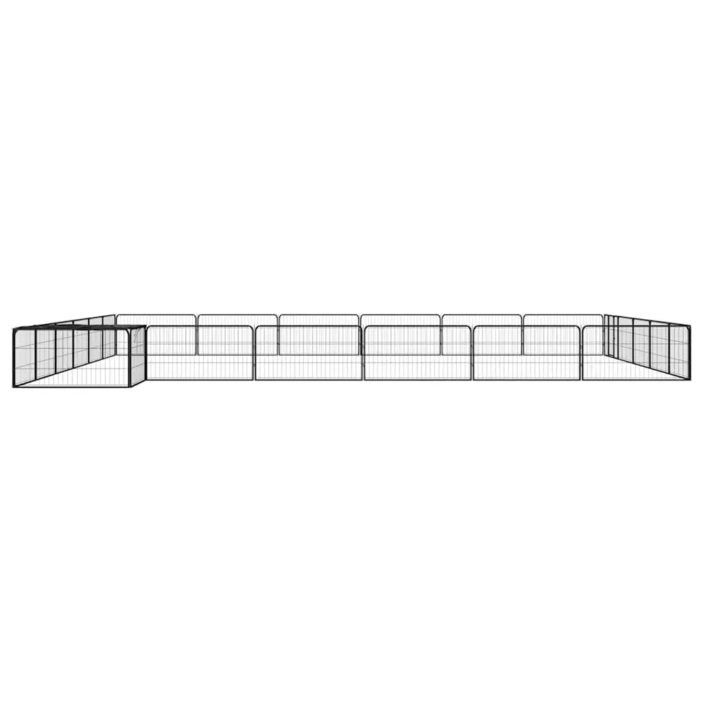 24 Panel Dog Playpen Puppy Exercise Pen Outdoor Indoor Black Steel