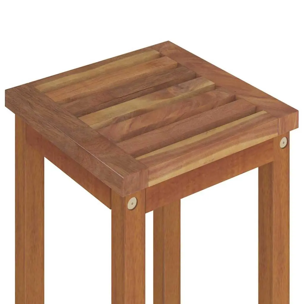 Solid Wood Bar Stools 4pcs Outdoor Seating Acacia Brown Rustic Breakfast Kitchen