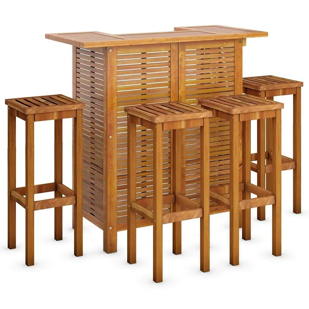 5 Piece Outdoor Bar Set in Acacia Wood
