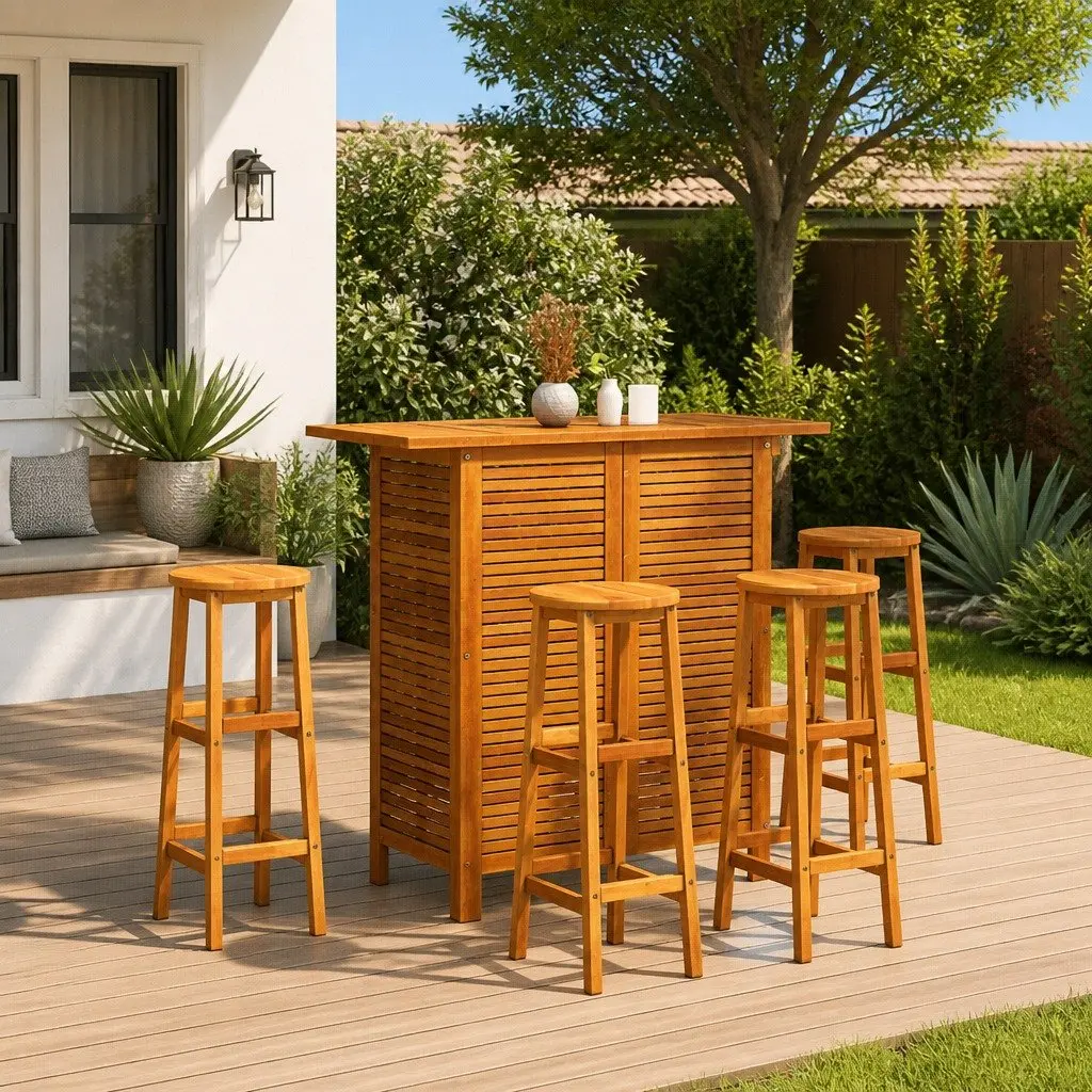 5 Piece Garden Bar Set for Outdoor Relaxation