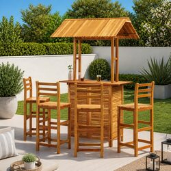 Reassuringly Durable Garden Bar Set for Gatherings