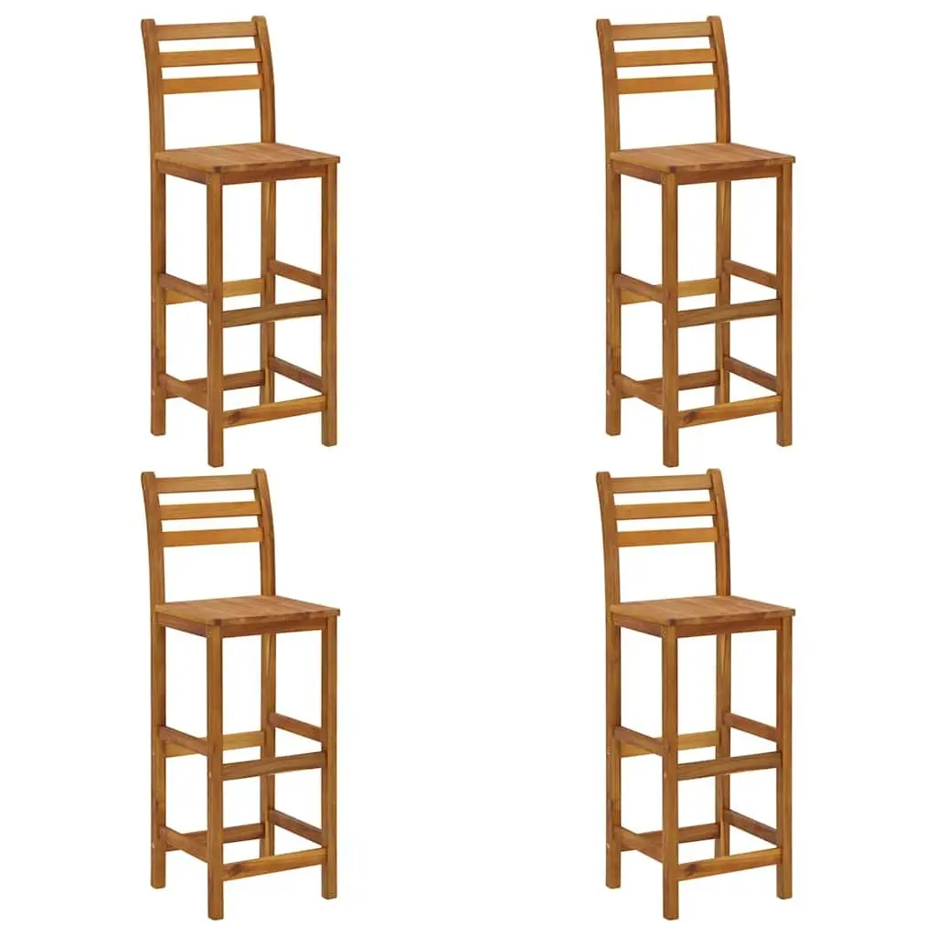 Garden Bar Set Outdoor Bistro Table with Rooftop 5 Piece Brown Wood
