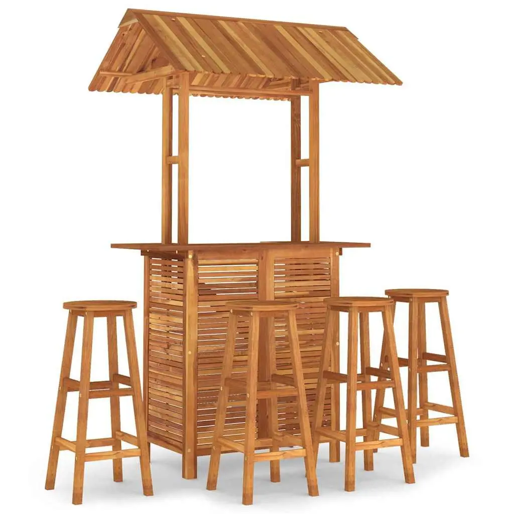 5 Piece Solid Wood Garden Bar Set with Comfort in Mind