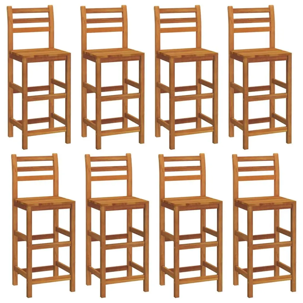 Garden Bar Set 9 Piece Outdoor Furniture Bistro Table Stools Brown