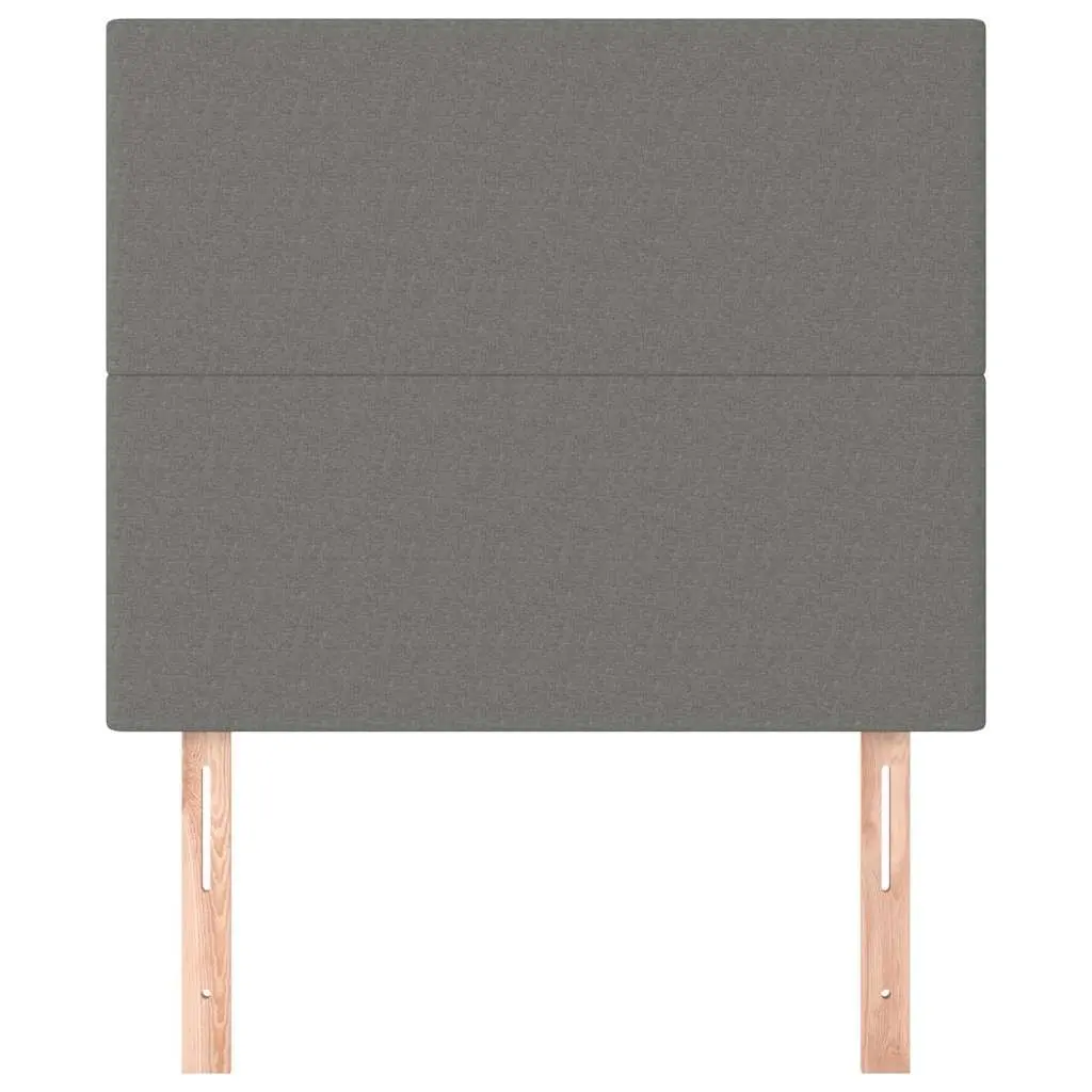 Headboard Dark Grey Fabric Bed Head With Wooden Legs Adjustable Height Support