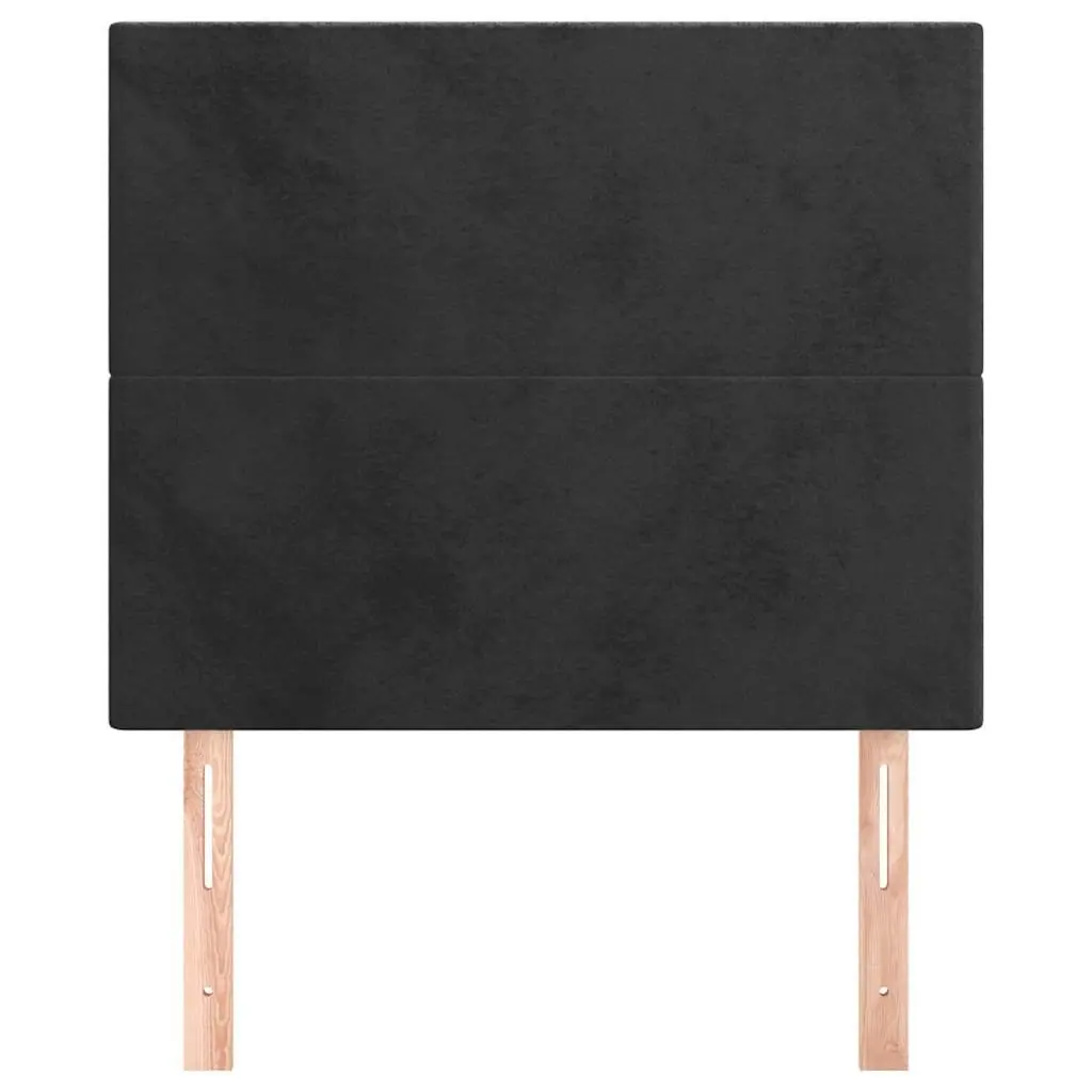 Velvet Headboard Black Adjustable Height Bed Back Support 80x118cm