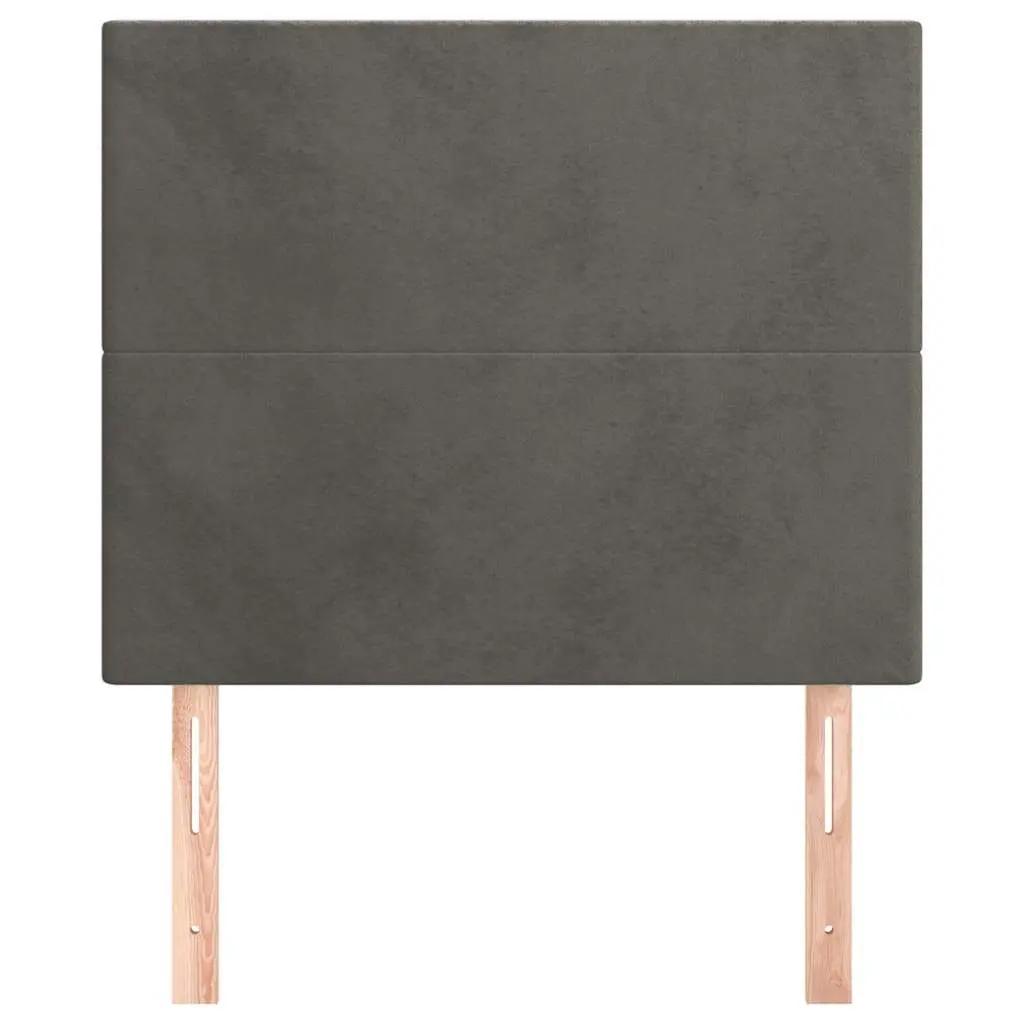 Velvet Headboard Adjustable Height Grey Wooden Legs Bedroom Furniture