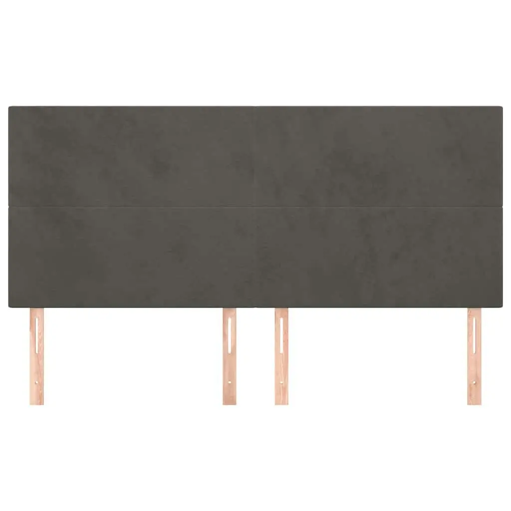 Velvet Headboard Adjustable Height Dark Grey 200x5x118128cm Bedroom Furniture
