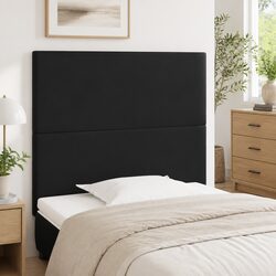Warm Black Faux Leather Headboard with Adjustable Features