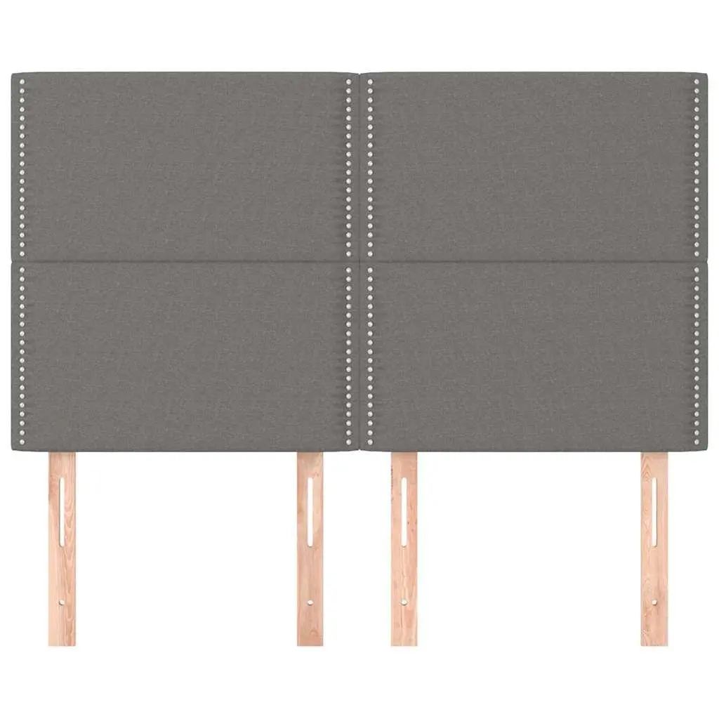 Headboard Dark Grey Fabric Upholstered Bed Head with Wooden Legs Adjustable