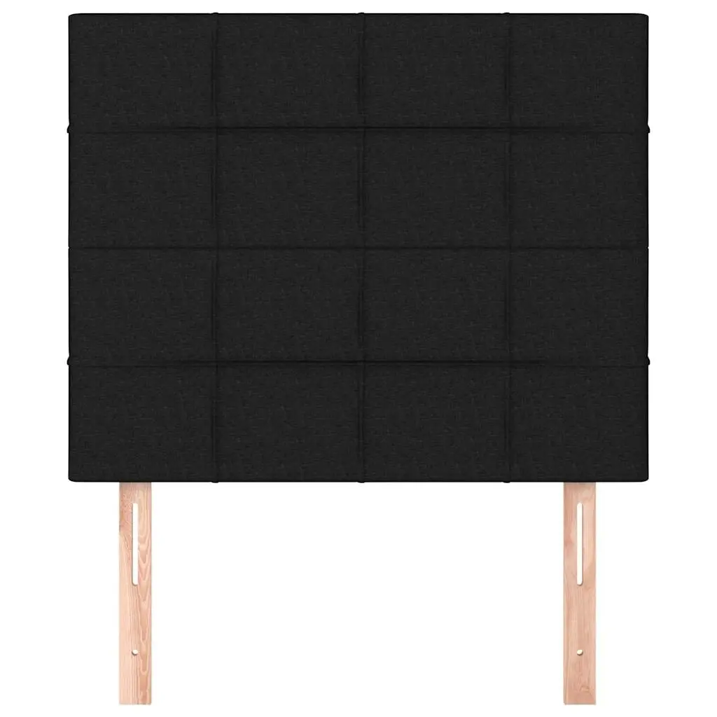 Fabric Headboard Adjustable Height Black Bedroom Furniture Wooden Legs