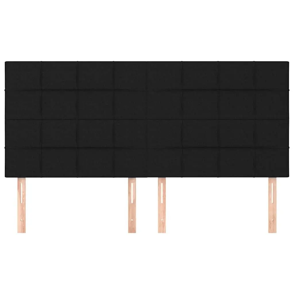 Fabric Headboard Black Adjustable Height 200x5x118128 cm