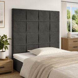 Reliable Dark Grey Velvet Headboard with Sturdy Legs