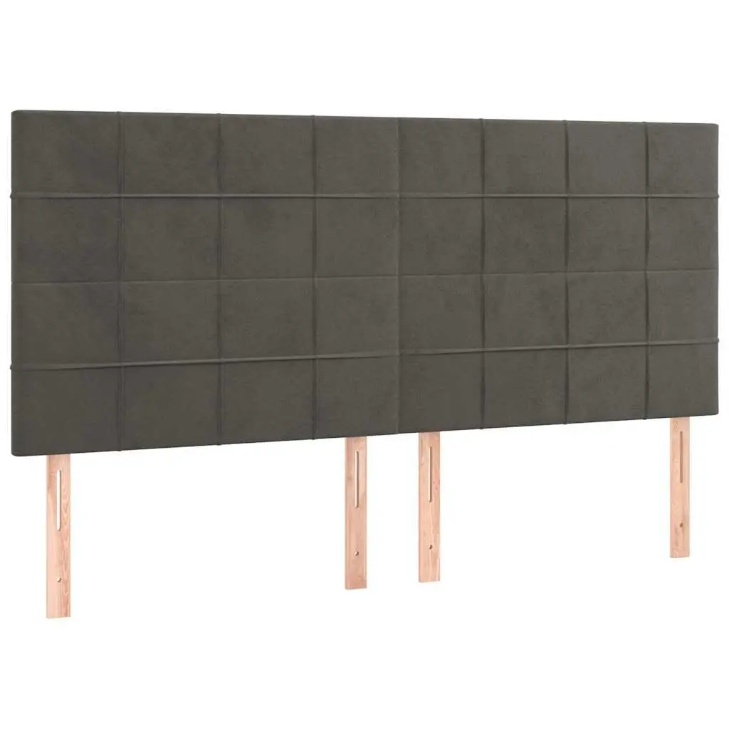 Velvet Headboard Adjustable Height 160cm Dark Grey Bedroom Furniture