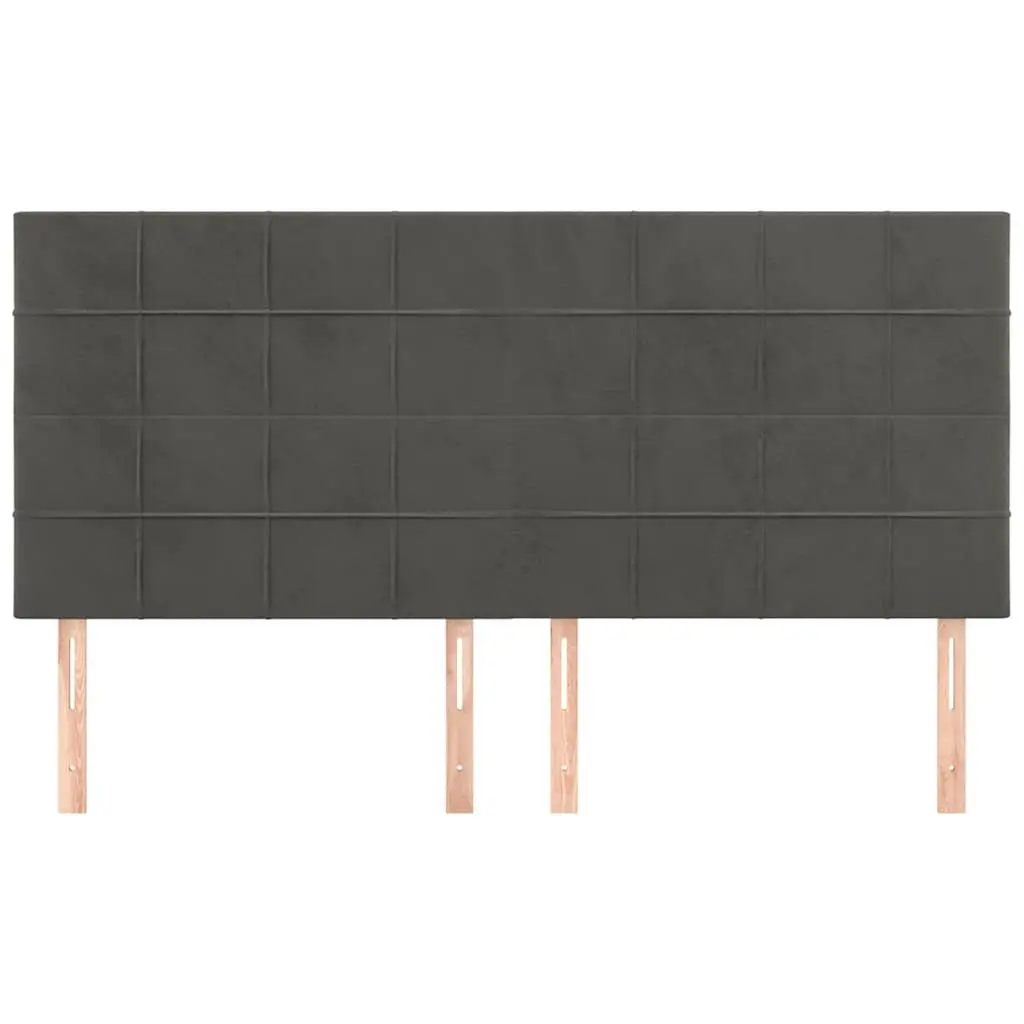 Velvet Headboard Adjustable Height 160cm Dark Grey Bedroom Furniture