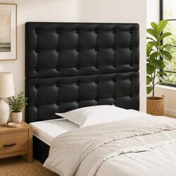Black Faux Leather Headboard – Practical Comfort for Your Bed