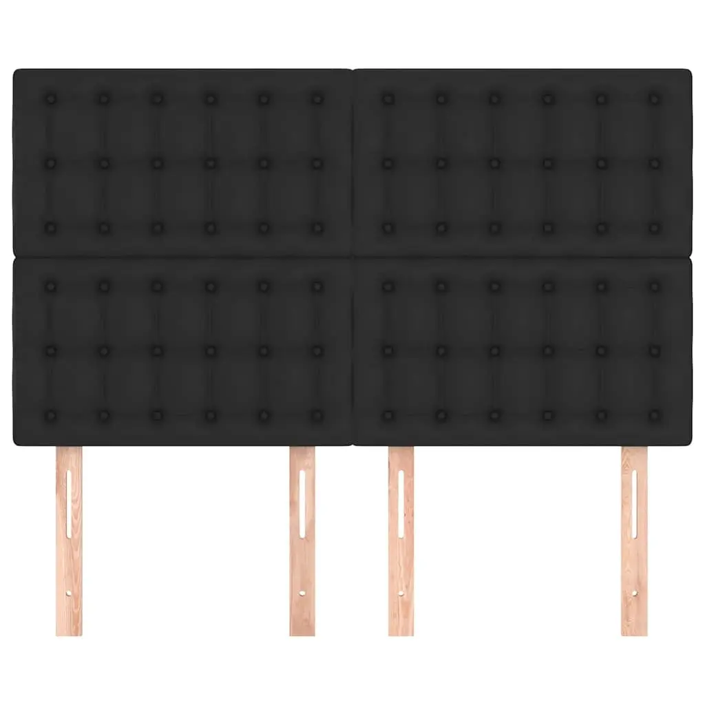 Headboard Faux Leather Back Support Black 144x5x118128 cm