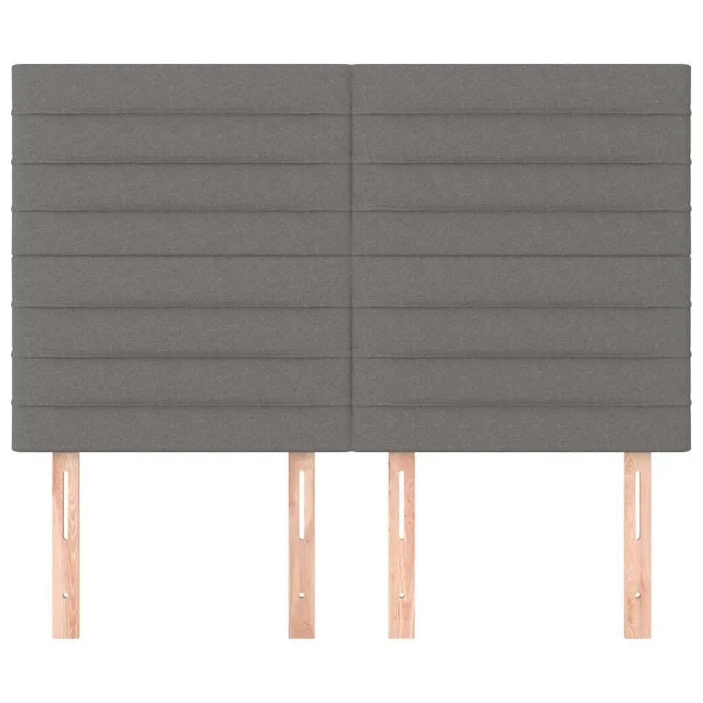 Fabric Headboard Adjustable Height Dark Grey 144x5x118/128 cm