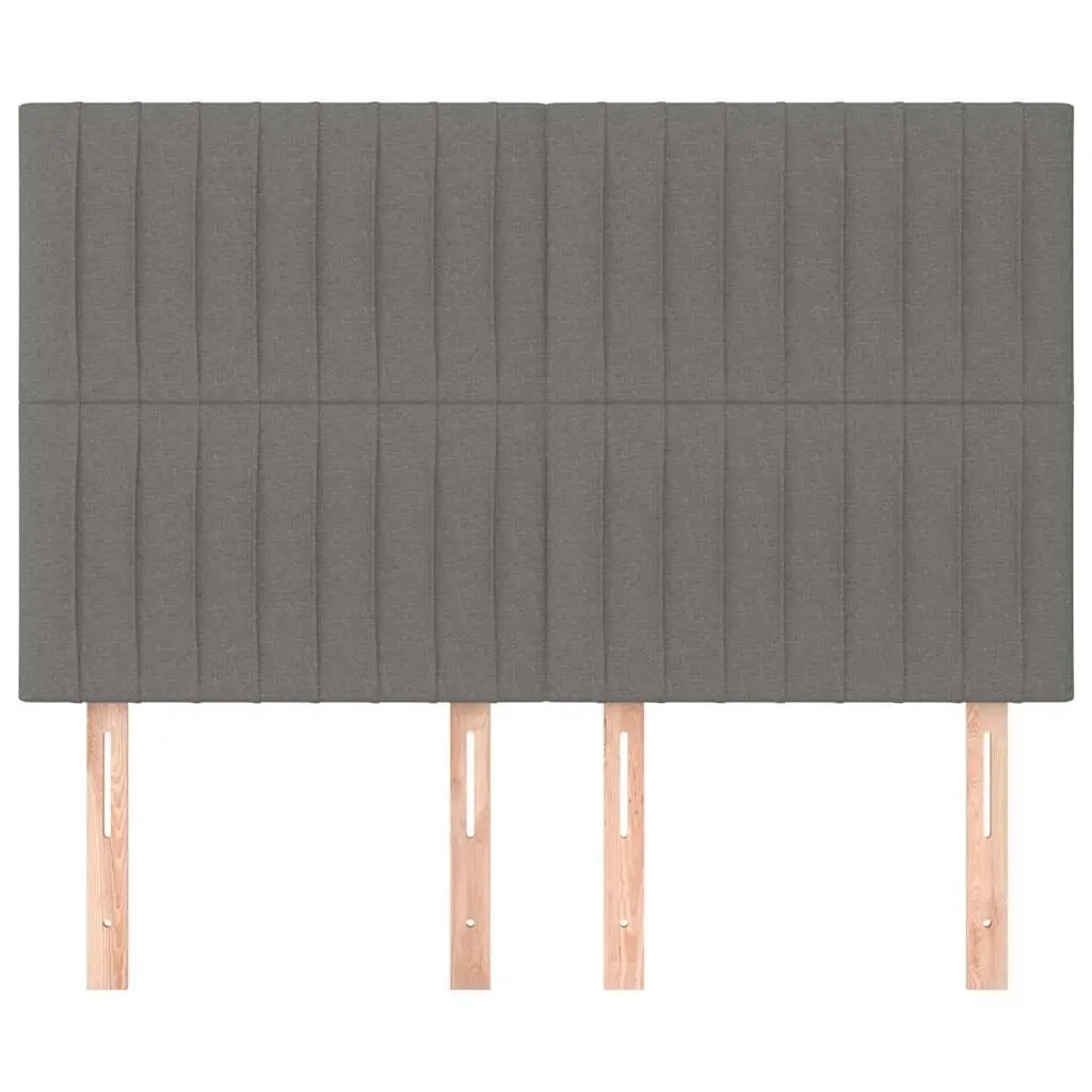Headboard Grey Fabric Adjustable Height Bed Support with Wooden Legs Bedroom