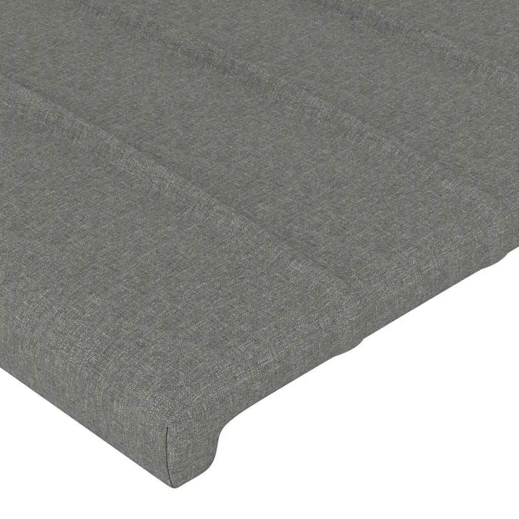 Headboard Grey Fabric Adjustable Height Bed Support with Wooden Legs Bedroom
